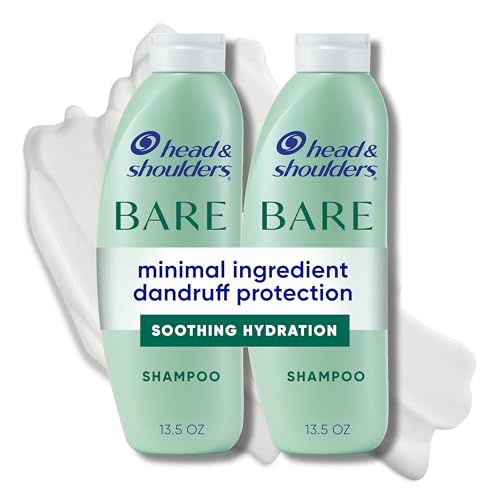 Head & Shoulders Anti-Dandruff Shampoo, BARE Soothing Hydration Twin Pack, 1% Pyrithione Zinc, Dry Scalp Relief, Free of Sulfates, Silicones, Dyes, 13.5 Fl Oz Each