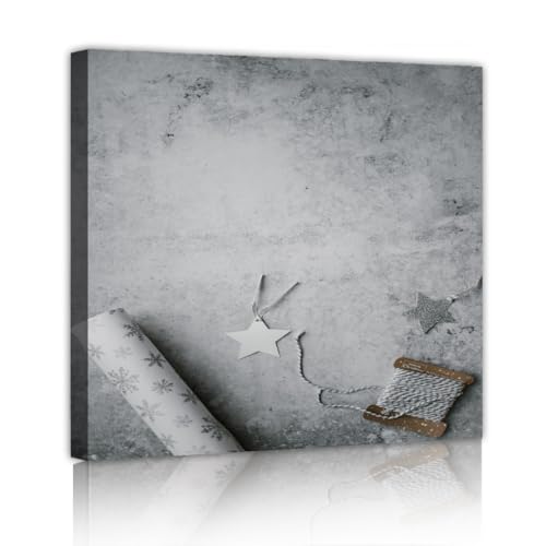 Toile minimaliste TOANGWALL tableau gris moderne 50x50cm pour salon