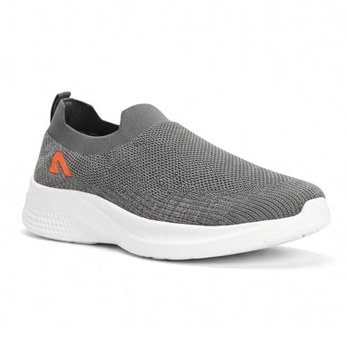 Boldfit Walking Shoes for man Soft Cushioned Without Laces Shoes for Men Memory Foam Shoe for Men Comfortable Ortho Slipon Footwear for Boys Casual Walking Footwear Grey - Size 9