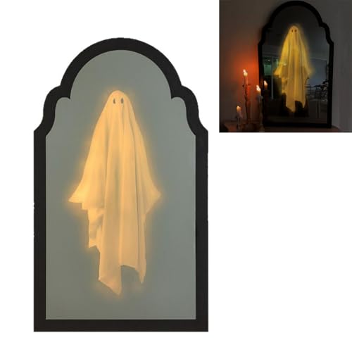 Halloween Hologram Ghost Mirror with Wavy Border - Spooky Scary