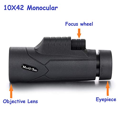 MaxUSee Kids Telescope 400x40mm with Finder Scope for Kids & Beginners + Portable 10X42 HD Monocular with BAK4 Prism FMC Lens for Moon Viewing Bird Watching Wildlife Scenery