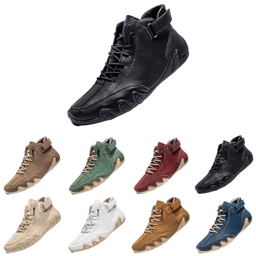 Generisch Espadrilles da uomo, scarpe in tela, leggere, comode, antiscivolo, per il tempo libero, scarpe con lacci, scarpe basse, per il tempo libero, scarpe da ginnastica autunnali e invernali, Nero