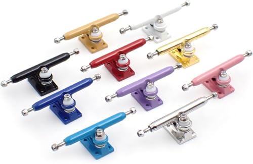 SPITBOARDS 32mm Fingerboard Pro Trucks by, Real Lock-Nuts, Single Axis, Kingpins, Rubber O-Ring Urethane Bushings, Optimized Hanger, Width 32 mm for Fingerboard Tuning & Assembling (White)