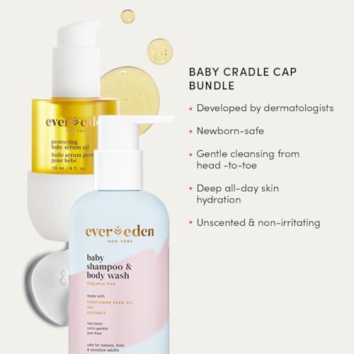 Evereden Baby Cradle Cap, Baby Shampoo & Body Wash & Body Oil, Unscented — 사진 2