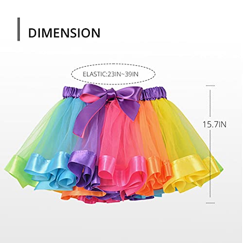 Kakaco Layered Tutu Skirts Tulle Rainbow Tutu Ballet Dance Tutus Party Tutu Costume For Women And Girls (A-Colorful) #TOP1