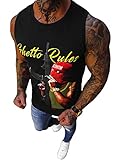 OZONEE Herren Tank Top Tanktop Tankshirt Ärmellos Bodybuilding Shirt Unterhemd T-Shirt Tshirt Tee Muskelshirt Achselshirt Trägershirt Ärmellose Training Sport Fitness O/T107Z/3 SCHWARZ M