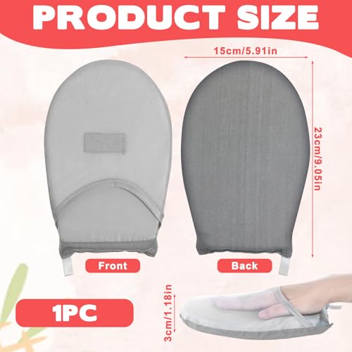 Qulkws Garment Steamer Ironing Gloves Steamer Gloves for Steaming Clothes Anti Steam Glove Heat Resistant Glove with Finger Loop Waterproof Ironing Mitt Garment Steam Accessories for Clothes (Grey)