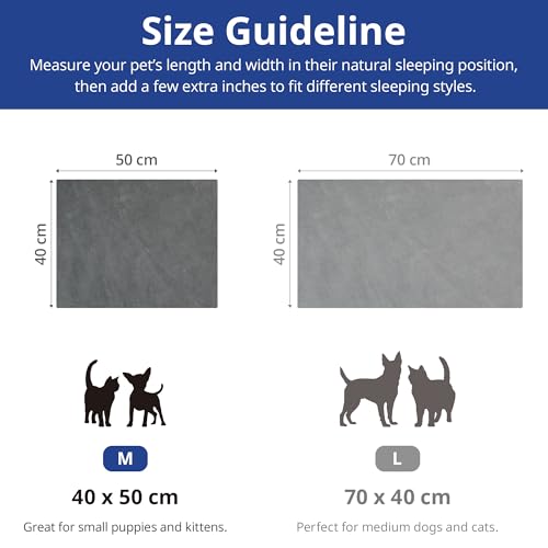 Petace Heizdecke Katze Outdoor, weiches Heizdecke Hund mit Schlauchwickel Kabel, Heizmatte für Katzen und Hunde, 50 x 40 cm, 40 Watt