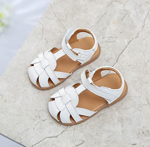 Kid Girl's Soft Leather T-Strap Sandals Summer Ourdoor Closed Toe Princess Dress Shoes for Toddler Little Kids4