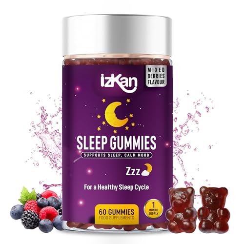 Sleep Supplement Gummies For Adults With Magnesium, Valerian Root, L-Theanine, Passionflower Extract, Chewable Sleep Aid, Calm Mood Vegan 60 Gummies |Mixed Berry Flavour| (1) - 2