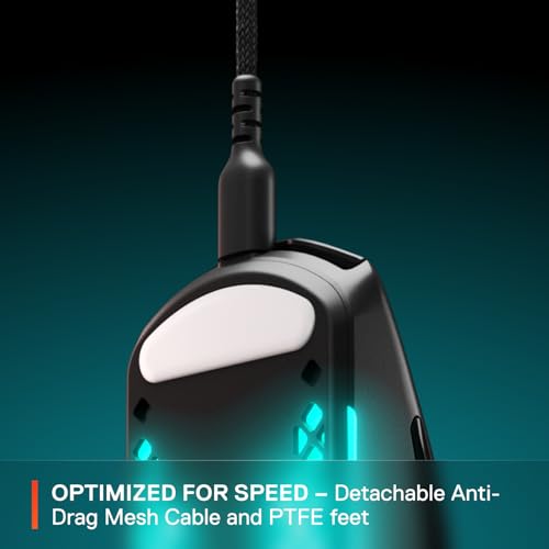 Aerox 3 - Mouse da gioco Holey RGB, design ultraleggero resistente all'acqua - Sensore ottico TrueMove Core da 8.500 DPI - Onyx - Mouse gaming - Immagine 5