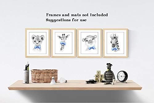 Miniatura 4 de Safari Animals Wall Art Prints - Boy Nursery Decor - Set of 4-8x10 - Unframed - Watercolor