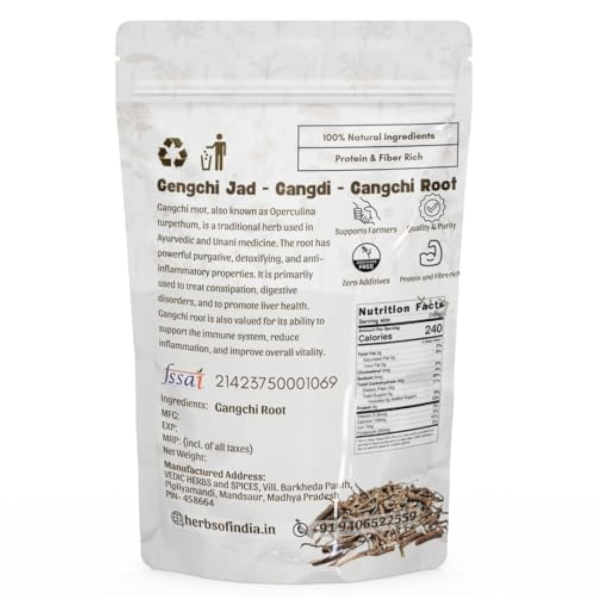 Aromatica Gangchi Roots, 100% Pure Ayurvedic Herb