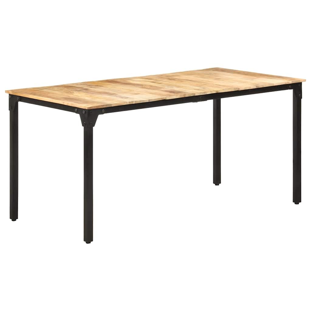 Table en bois de manguier 160x80 anti-rayures pour salle à manger familiale