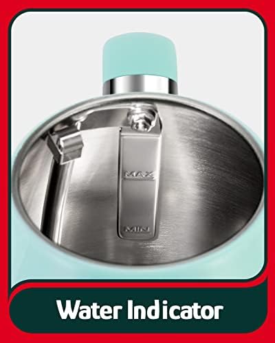 Hazel Quinn Electric Tea Kettle, Stainless Steel, Fast Boil, BPA-Free, Vintage Design, Temperature Dial, Strix Controller, Auto Shut-Off & Boil Dry Protection, 1.7 Litre, 2200 W, Mint Green
