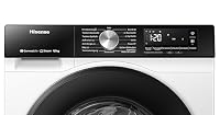 Hisense WD3S9043BW3 Waschtrockner /9 KG /1400 U-Min/ConnectLife /15 Programme/Auto Wash/Pure Steam/Nachladefunktion/Wash&Dry 60' /Selbstdiagnose/Weiß – Ansicht 3