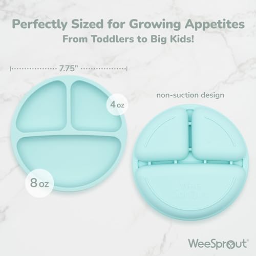 image for WeeSprout Silicone Plates for Babies & Toddlers (3 Pack) 100% Food-Gra