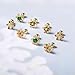 Snowflake Cartilage Stud Earring Cubic Zirconia Red Green Crystal Tiny Screw Back Earrings Fashion Helix Tragus 18G Barbell Body Piercing Delicate Jewelry for Women Holiday (Gold-Tone)