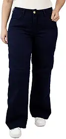Calça Jeans Feminina Wide Leg Lycra