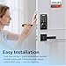 Philips Smart Lock, Smart Door Lock Built-in WiFi, App Remote Control, Keyless Entry Door Lock for Front Door, Deadbolt Lock Auto Lock, Support Alexa & Google, IP54 Waterproof, Black