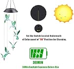 Ninonly Solar Wind Chime, Solar Hummingbirds Wind Chimes,Waterproof Color Changing Solar Power Hanging Light for Outdoor Yard Decor, Best mom Gifts/Grandma Gifts/Birthday Gift for mom
