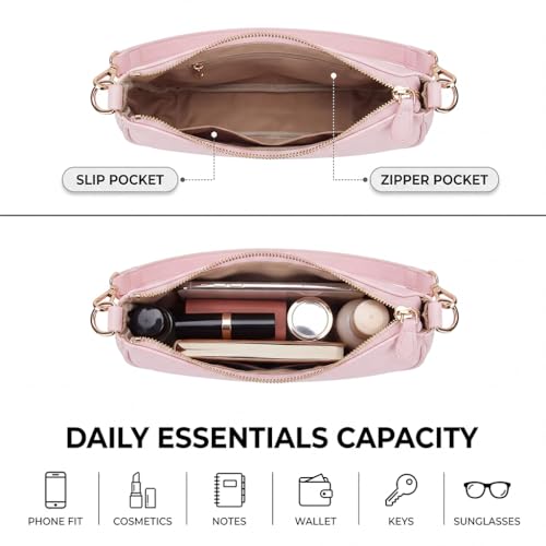 Image of VODIU Clutch Tote Handbags with 2 Removable Straps and Zipper Closure Crossbody Bags Shoulder Purse Handbag for Women
