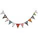 Produktbild Haodou Wimpelkette Papier Banner Girlande mit 12 Dreieck Wimpeln Bunt Girlande für Hochzeits,Kinderzimmer Dekoration, Weihnachtsfest und Geburtstagsfeier 3M (Stil D)