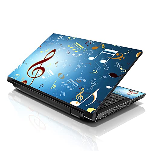 Image of LSS Laptop 17-17.3 inch Skin Cover with Colorful Music Notes Pattern for HP Dell Lenovo Apple Asus Acer Compaq - Fits 16.5 inch 17 inch 17.3 inch 18.4 inch 19 inch (2 Wrist Pads Free)