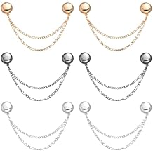 6pcs Magnetic Clothing Clips with Chain, Multi-Function Magnet Button Pins Hijab Cuff Clips for Fixing Hem of Clothes Long Pants Legs Sleeves of Shirts