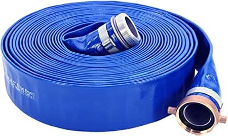 1147-2000-50 PVC Discharge Hose Assembly, Blue, 2 Male X Female NPSM, 65 psi Max Pressure, 50' Length, 2 ID (Pack of 2)