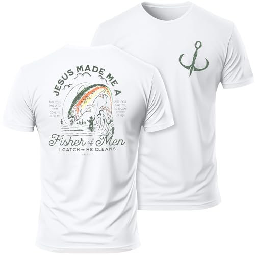 Dad Shirt for Men Christian Fishing Tees Father's Day Tshirt Papa Birthday Gift Short Sleeve Top