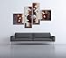 Wieco Art Huge Size Artwork 4 Panels 100% Hand-painted Modern Canvas Wall Art Elegant Flowers Paintings for Wall Decor Floral Oil Paintings on Canvas Art