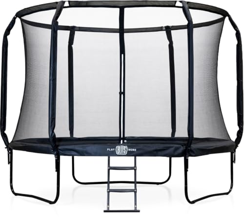 BLITS Trampolin, Rund, 305 cm Durchmesser, Schwarz, für 3-4 Kinder, Geeignet für Garten