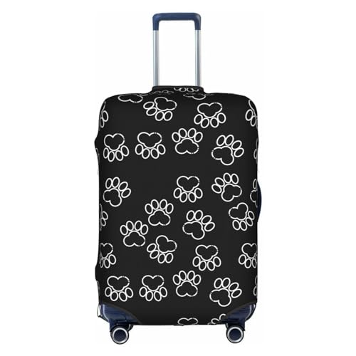 Black Paw Print Luggage Suitcase Cover, Stretchable Protection Luggage Stylish Suitcase Covers Medium