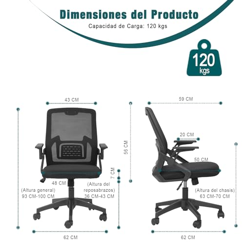 La Mejor Selección de Silla escritorio negra los mejores 5. 12 Imagen adicional