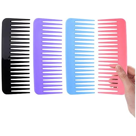 CORTNEY 4 Pcs Large Wide Tooth Comb, Curl Comb Hairstyle Comb, Hair Detangling Comb, No Handle Detangler Comb Styling Shampoo Comb for Curly Hair Wet Dry Hair Cover