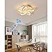 Produktbild LED Deckenleuchte Wohnzimmerlampe Dimmbar Deckenlampe Kreative Chic mit Fernbedienung Designer Lampe Modern Stil Decken Leuchte Eisen Acryl Schirm Hängeleuchte Esszimmer Küche Deko Licht (5-flammig)