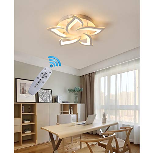 Preisvergleich Produktbild LED Deckenleuchte Wohnzimmerlampe Dimmbar Deckenlampe Kreative Chic mit Fernbedienung Designer Lampe Modern Stil Decken Leuchte Eisen Acryl Schirm Hängeleuchte Esszimmer Küche Deko Licht (5-flammig)