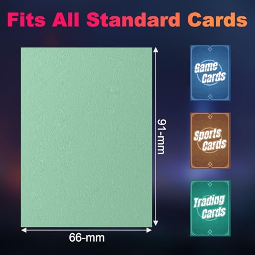 Image of 200 Pack Card Sleeves, Matte Dual Trading Card Sleeves with Opaque Back & Smooth Shuffle, Tear Resistant Card Protectors for MTG, TCG (Eucalyptus Green)