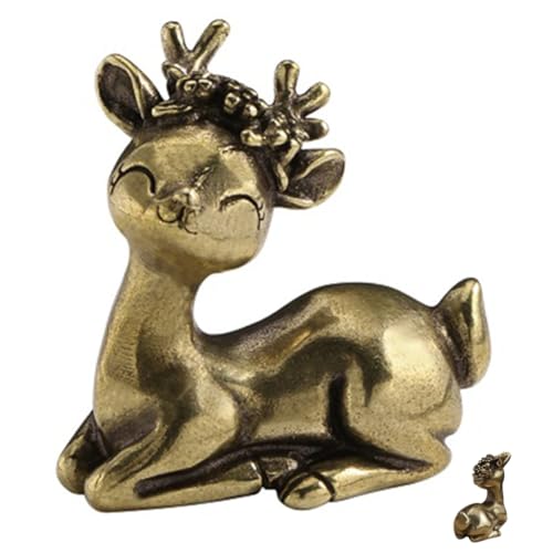 Statue de cerf en laiton YRYRYW comme ornement animal vintage pour décoration de table