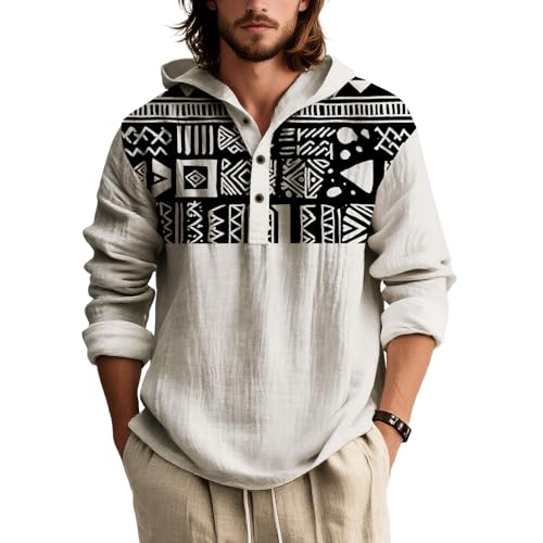 Cowboys Aztec Graphic Hoodies Men Western Camo Pullover Sweatshirt Hooded 1/4 Button Down Patriotic T Shirts