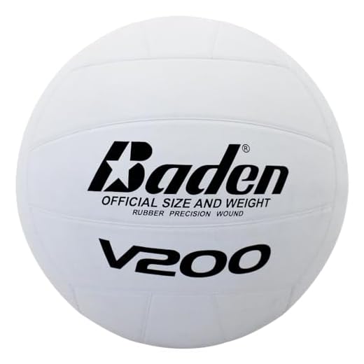Baden V200 Rubber Volleyball | Durable All Purpose Volleyball | Perfect for Indoor and Outdoor Play | Suitable for All Ages | Official Size 5, Classic White Design