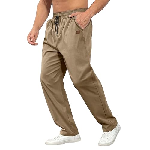 Mens Jogger Pants Casual Baggy Cargo Sweatpants Drawstring Hiking Outdoor Twill Sport Trousers Parachute Pants3