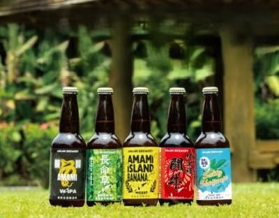 奄美クラフトビール5種 5本[純黒糖・長命草・島ばなな・シークニン・ハブ]伊仙町産純黒糖・生姜使用