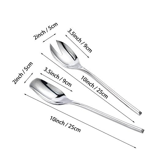 Imeea Salad Servers 18/10 Stainless Steel Salad Serving Utensils Salad Spoon Fork 10-Inch #TOP4