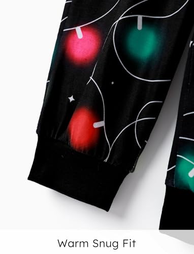 PATPAT Pijama de Natal combinando para a família, blusa de manga curta e calça longa, pijamas de Nat