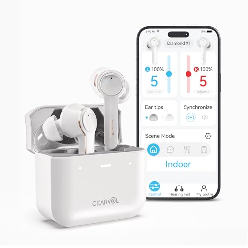 Hearing Aids for Seniors, Cearvol Diamond X1 Programmable Rechargeable Hearing Aids with Mobile App Hearing Test, Bluetooth Call for Android & iOS, Noise Cancellation, Dual Mic&16 Channels(White) Hearing Aids for Seniors, Cearvol Diamond X1 Programmable Rechargeable Hearing Aids with Mobile App Hearing Test, Bluetooth Call for Android & iOS, Noise Cancellation, Dual Mic&16 Channels(White)