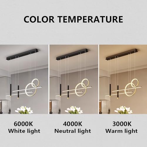 Lampe suspendue fatigué des reflets ? Lustre de table 100 cm à intensité variable pour bureau