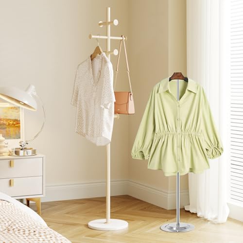 4 Pack T Shirt Display stand, Adjustable T shirt Shoulder Stand for Vendor Portable Hanging wooden Clothes Rack for Clothing Dress Jacket Coat Retail 17-31.5 Inch, Brown - Thumbnail 5