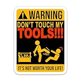 (3PCs) Don't Touch My Tools Funny Sticker for Men Welding Ironworker Lineman Electrician Pipeliner, Blue Collar Decals Waterproof Vinyl Hard Hat Stickers for Helmet Tool Box Water Bottle (3 Inches)
